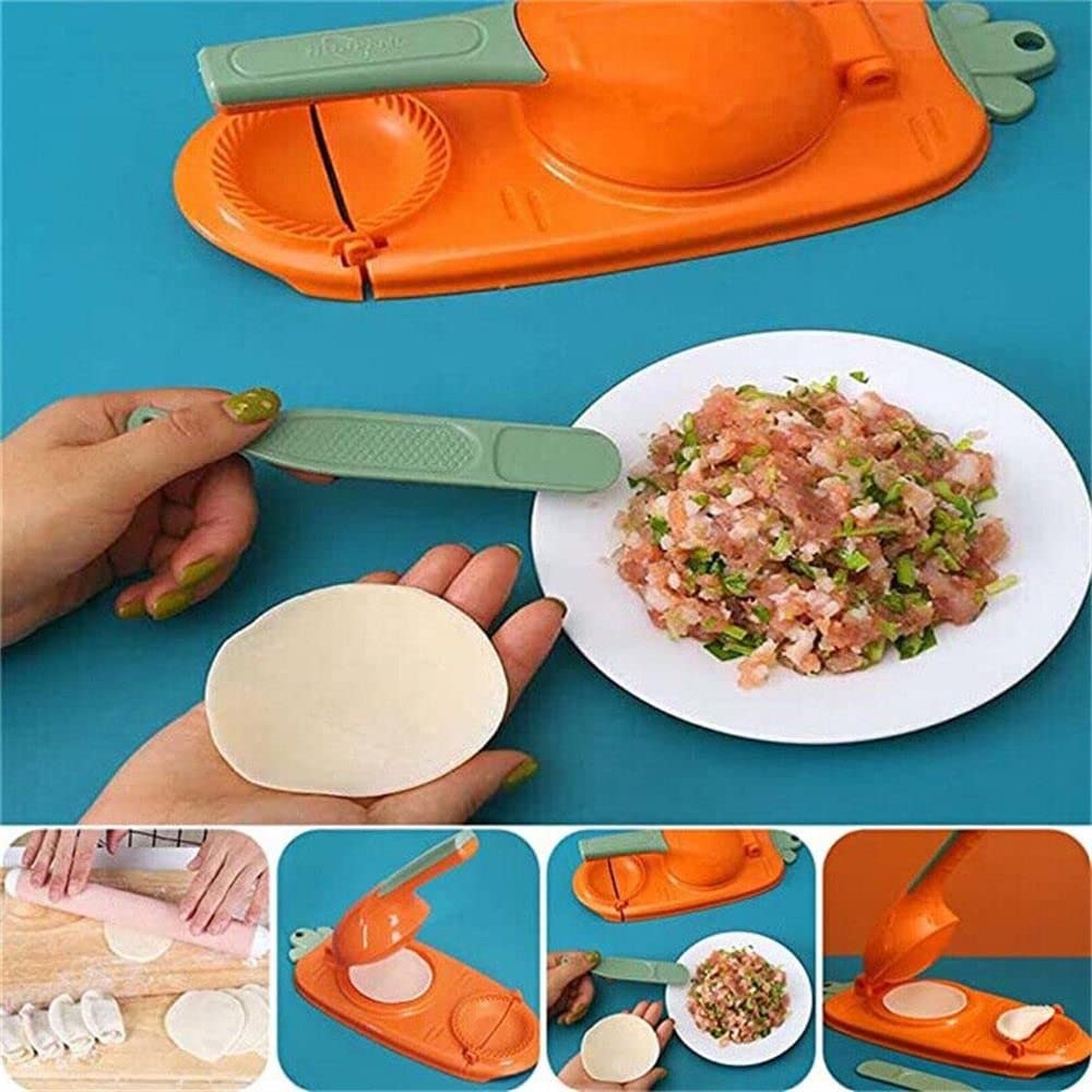 New 2 In 1 Dumpling Maker, New Kitchen Dumplings Making Tool, Manual Dough Presser Dumpling Wrappers Press Wrapper for Dumplings