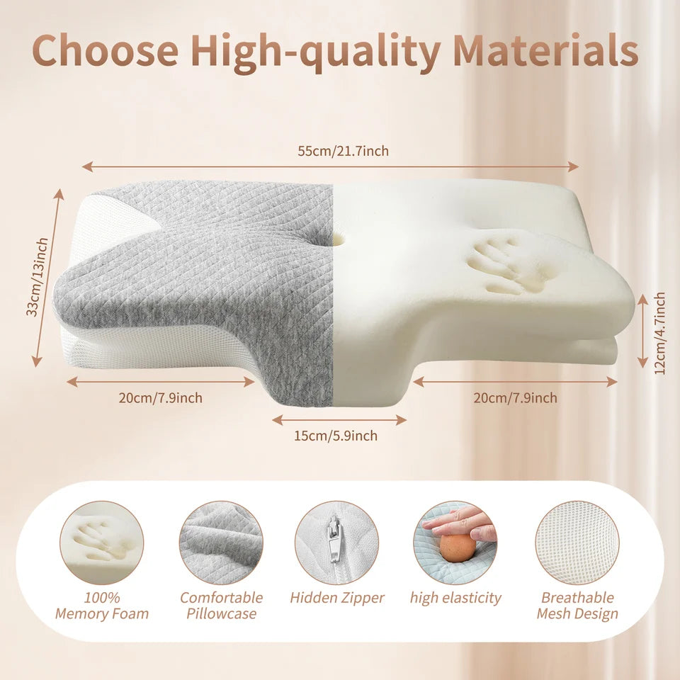 Contour Memory Foam Pillow for Side & Back Sleep Comfort