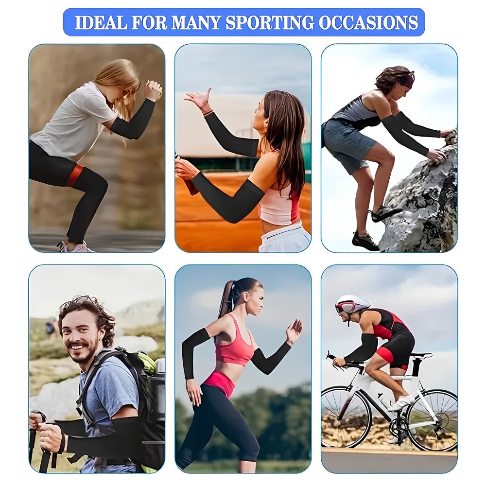 Sun Protection Arm Sleeves for Running, Cycling & Outdoor Training - 3-Pair