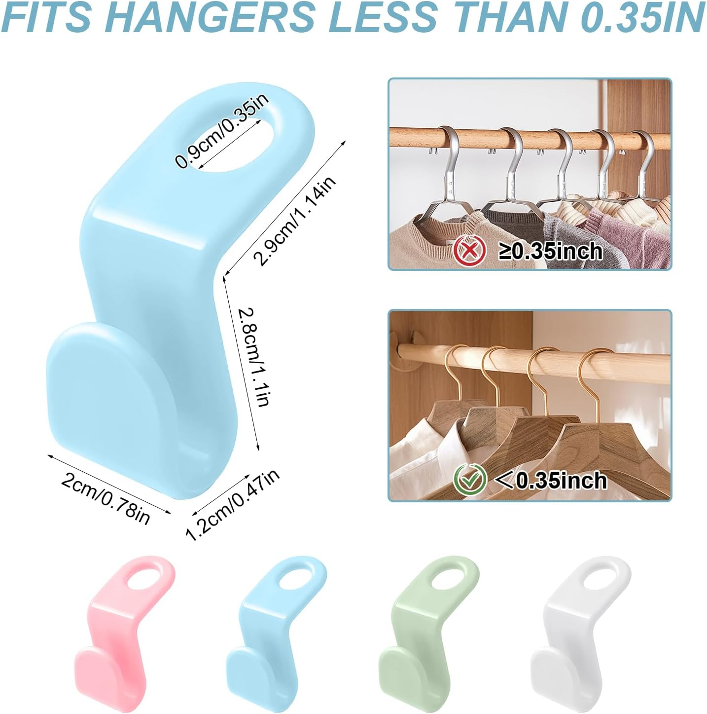 Space-Saving Clothes Hanger Connector Hooks, Clothes Connector Hooks, Stacking Space Saver