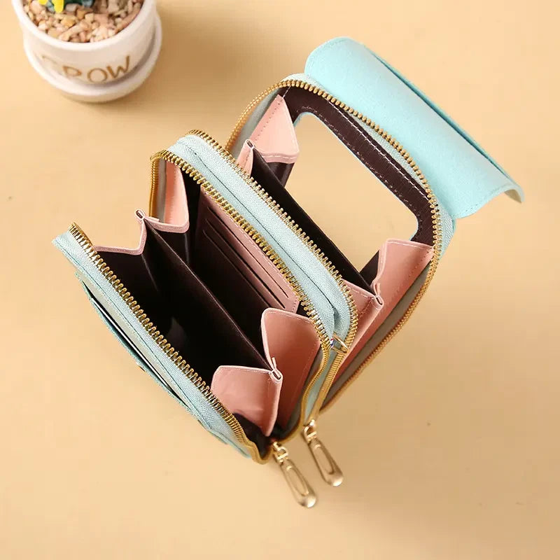 Multifunctional Anti-theft Leather Bag, Small Crossbody Cell Phone Purse Wallet for Women