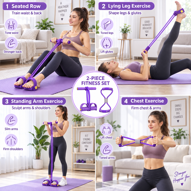 Pedal Resistance Trainer – Full-Body Home Workout Puller