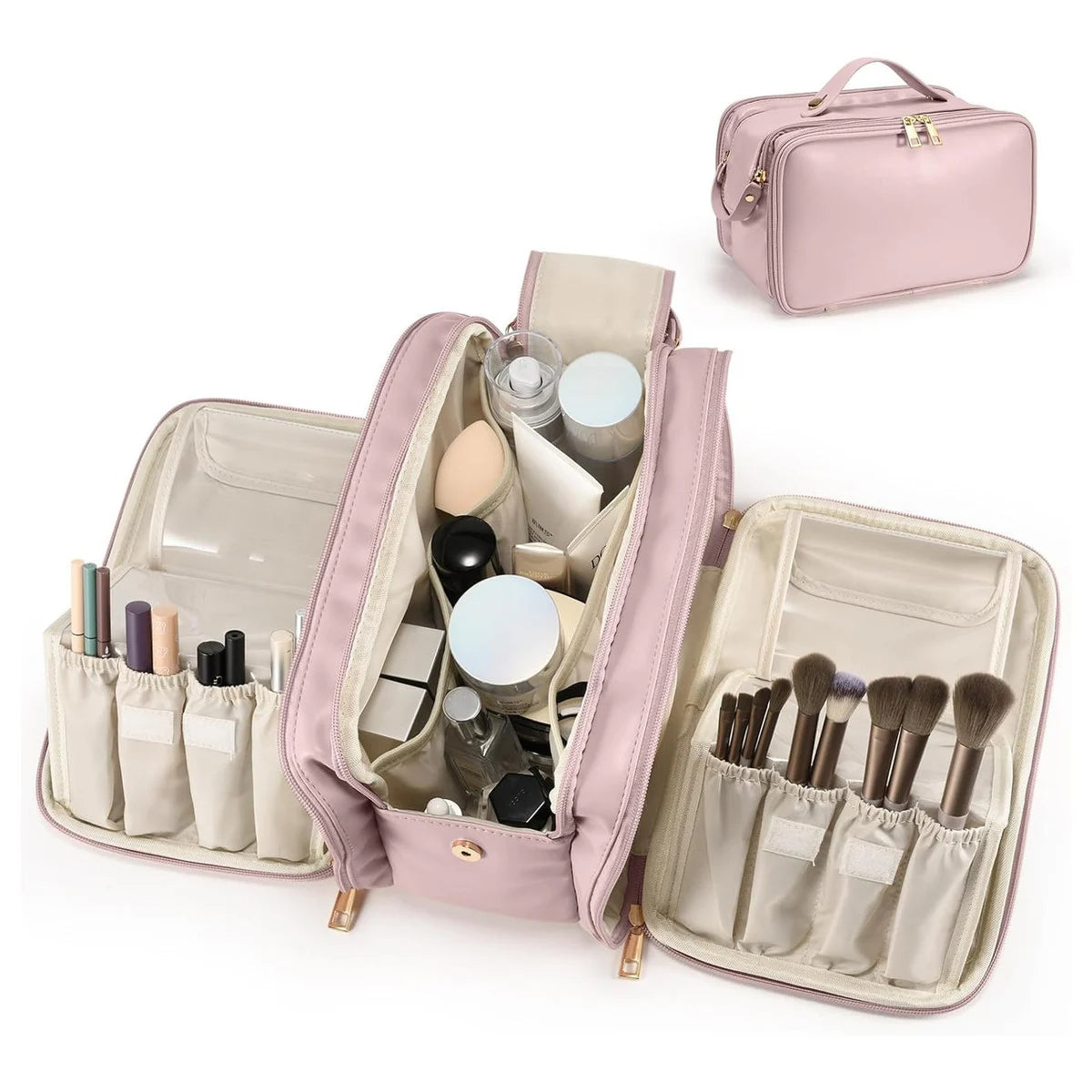 Large-Capacity Travel Cosmetic Makeup Bag, Portable Cosmetic Bag