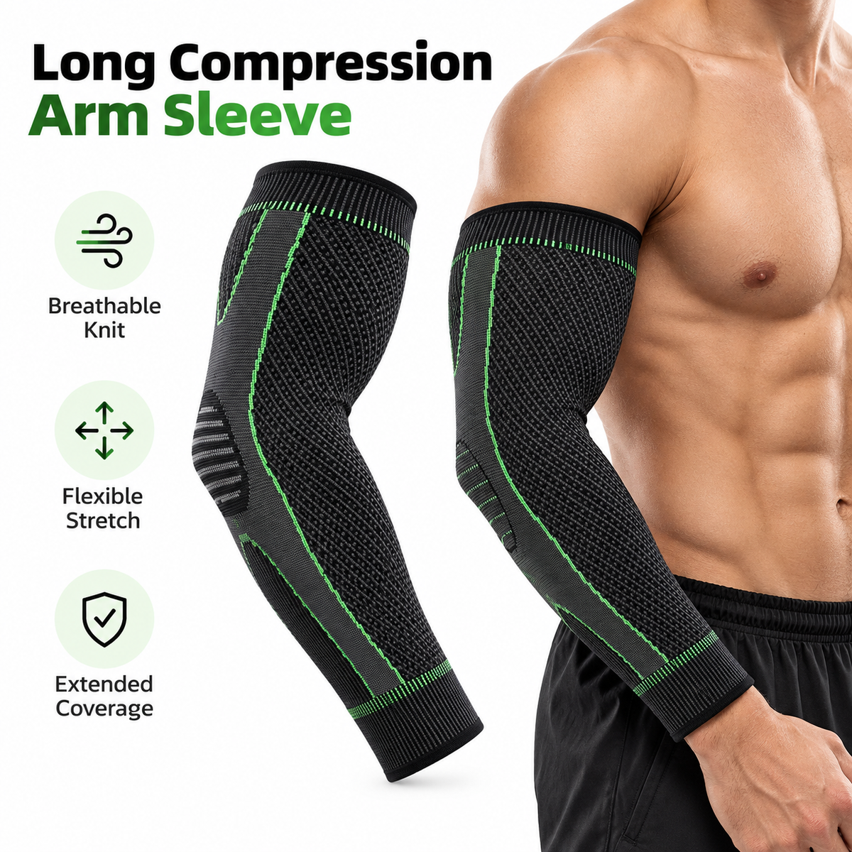 Compression Elbow Support Sleeve for Training, Gym & Sports