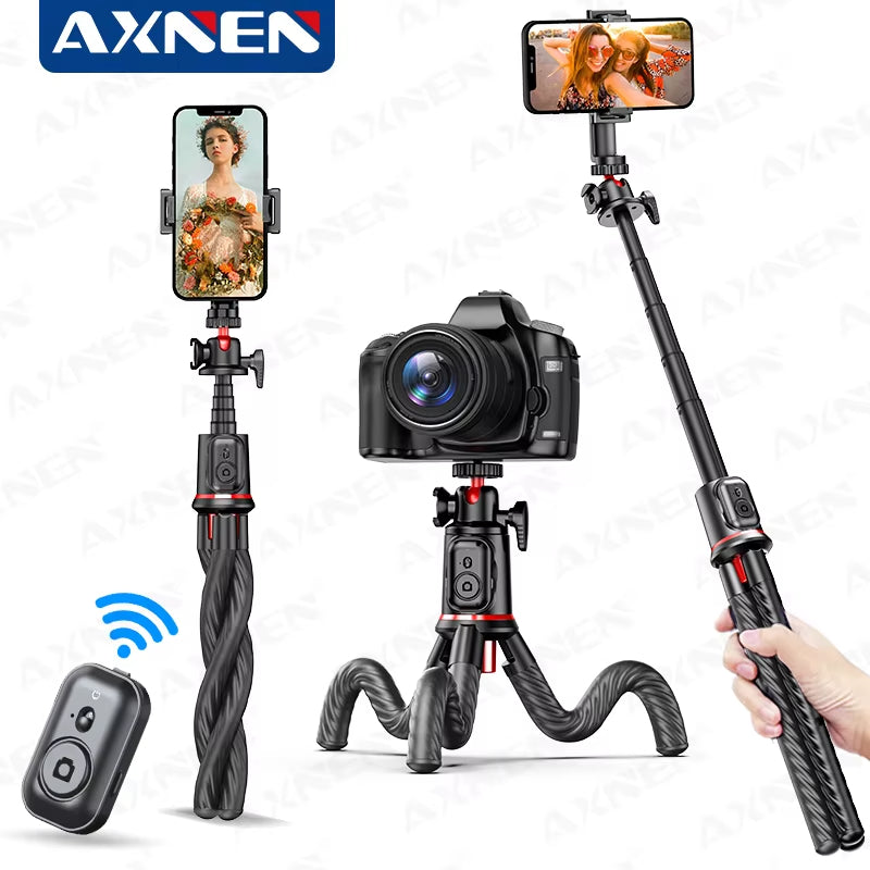 Octopus Tripod Flexible Selfie Stick Smartphone Vlog Video Stand Tripod Outdoor Live Shooting for iPhone Xiaomi Phone Camera