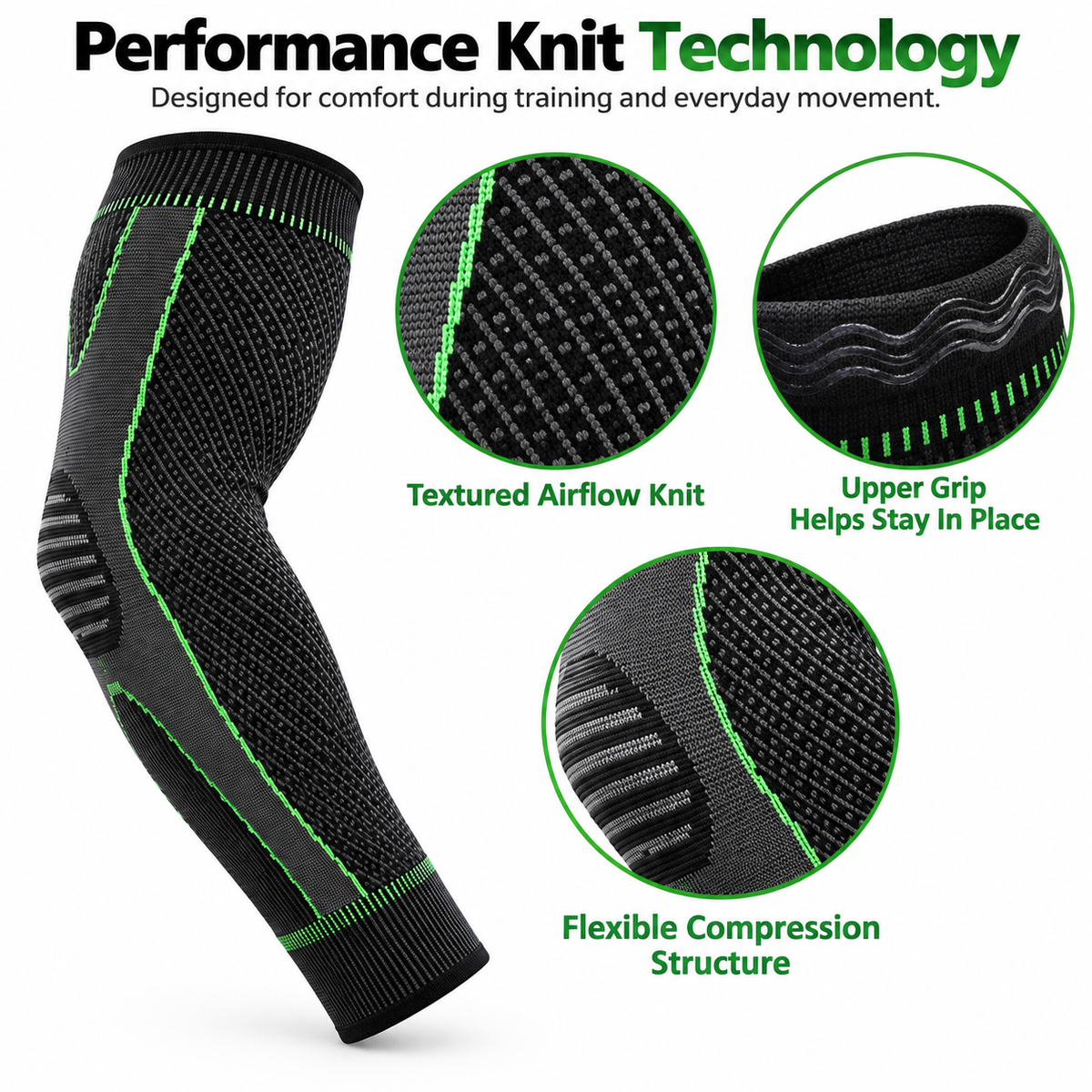 Compression Elbow Support Sleeve for Training, Gym & Sports