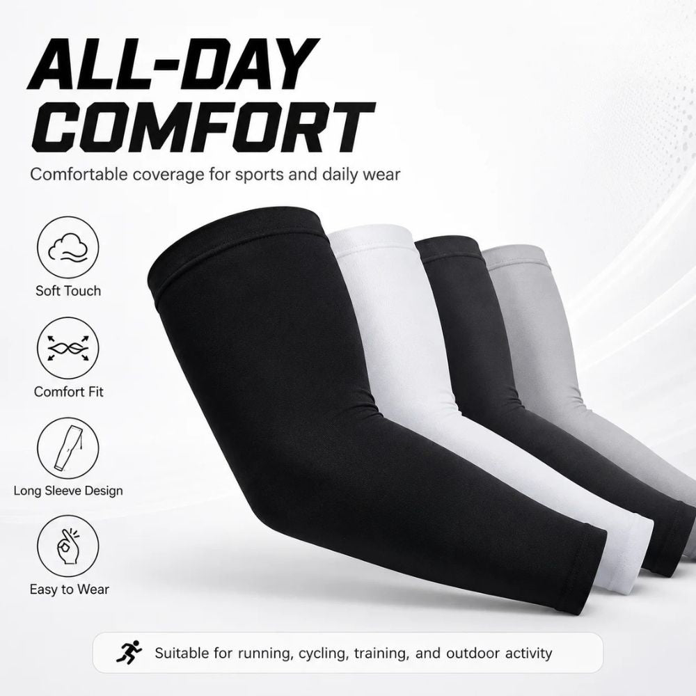 Sun Protection Arm Sleeves for Running, Cycling & Outdoor Training - 3-Pair