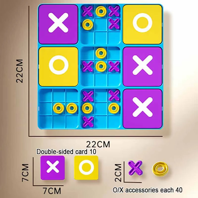 Ultimate Tic Tac Toe Family Strategy Game - 2 Game Modes - Fun Board Game for Kids and Adults