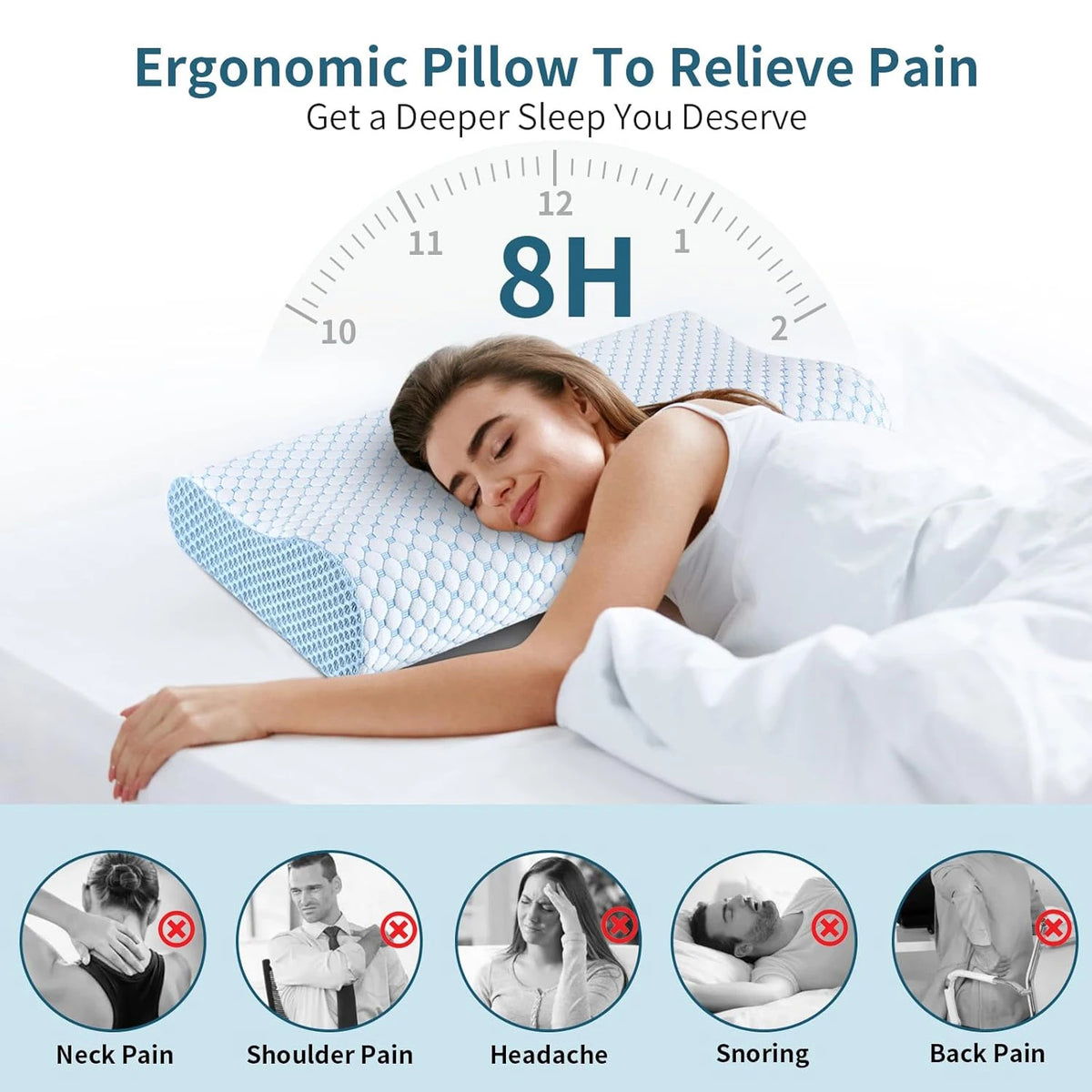 Cooling Contour Memory Foam Pillow with Dual-Height Design