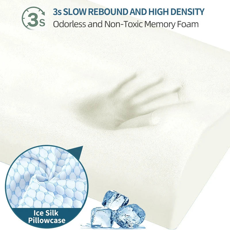 Cooling Contour Memory Foam Pillow with Dual-Height Design
