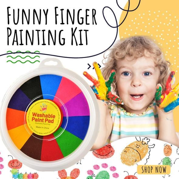 Funny Finger Painting Kit, Kids Washable Finger Paint Set,Funny Finger Painting Kit