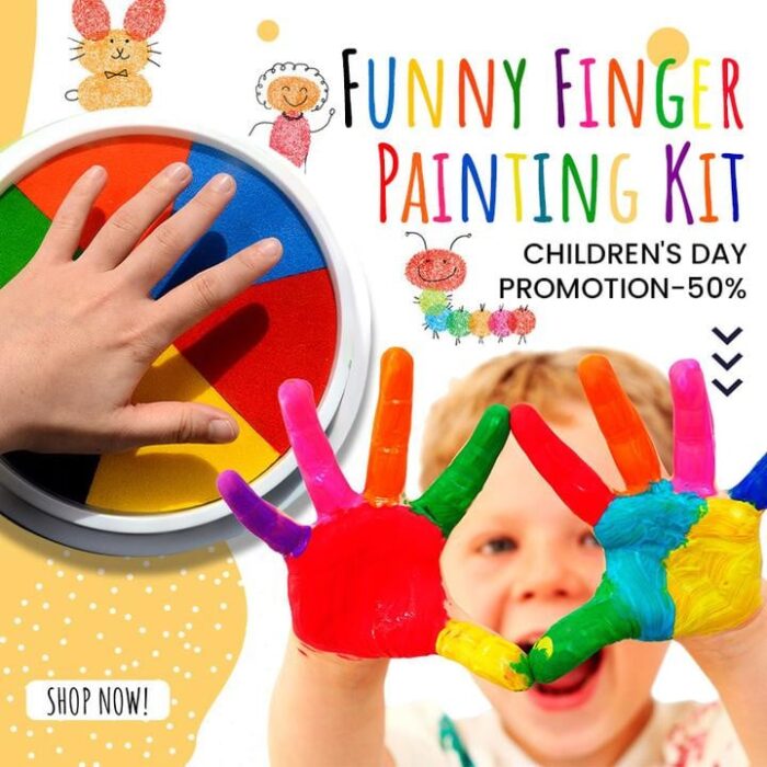 Funny Finger Painting Kit, Kids Washable Finger Paint Set,Funny Finger Painting Kit