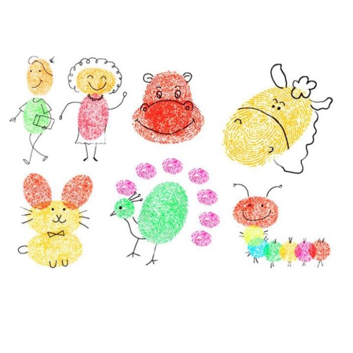 Funny Finger Painting Kit, Kids Washable Finger Paint Set,Funny Finger Painting Kit