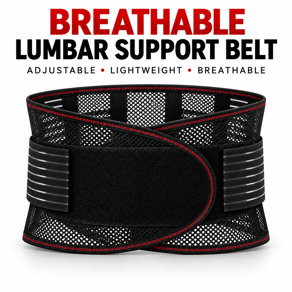 Breathable Lumbar Support Belt for Adjustable Everyday Waist Support