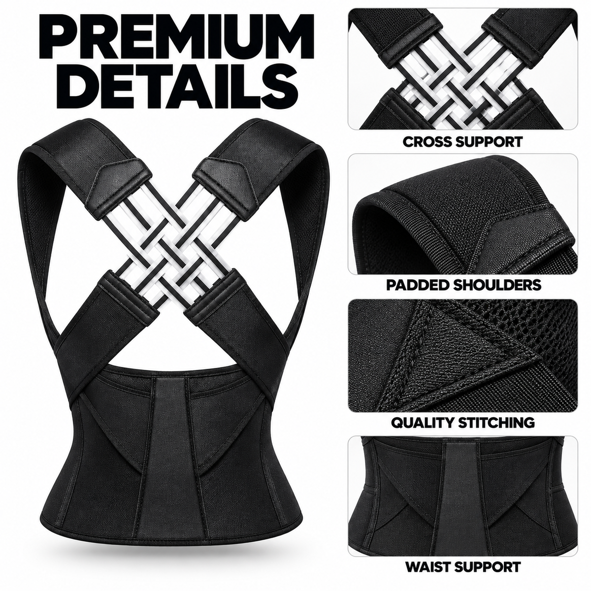 Unisex Adjustable Daily Posture Support Brace