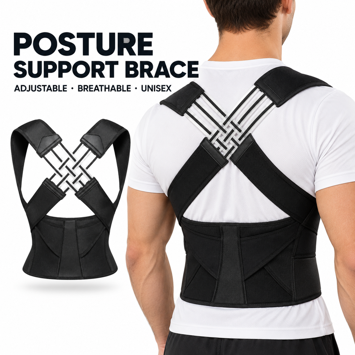 Unisex Adjustable Daily Posture Support Brace