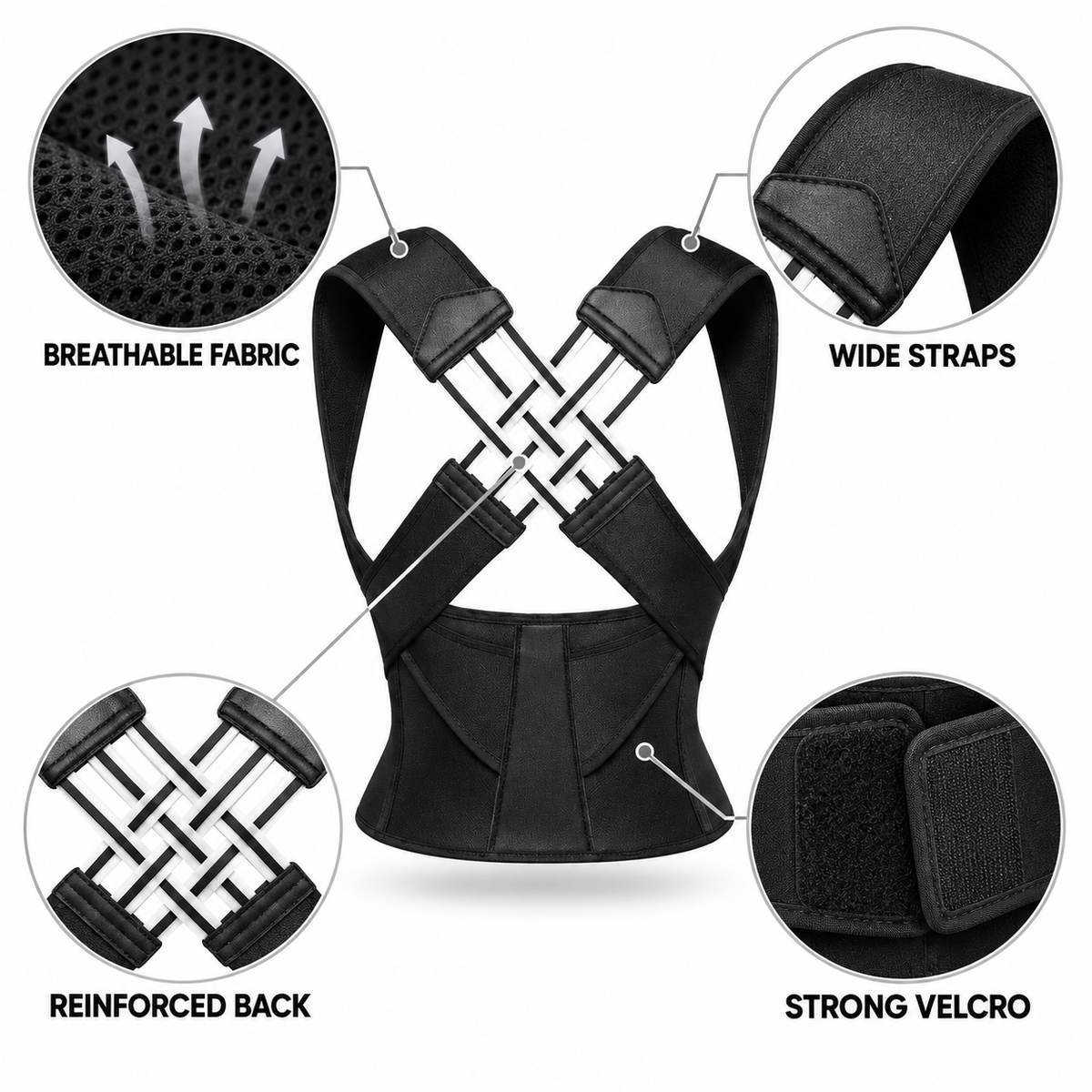 Unisex Adjustable Daily Posture Support Brace