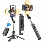 Selfie Stick Tripod with Light, Selfie Stick Tripod with Fill Light Wireless Bluetooth