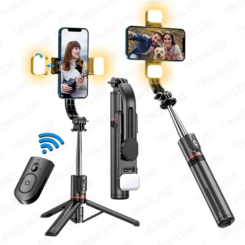 Selfie Stick Tripod with Light, Selfie Stick Tripod with Fill Light Wireless Bluetooth