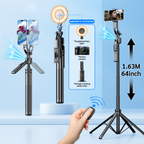 Tripod 360°Auto-Rotation AI Tracking Remote Control Bluetooth Shooting Quadrapod Selfie Stick Stabilizer Optional Fill Light