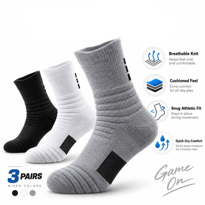 Men’s Compression Sports Socks - Set 3-Pair