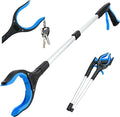 Foldable Grabber With 360° Swivel Clip, Foldable Reacher Grabber Pickup Tool with 360° Rotating Jaw & Magnet