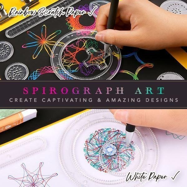 Spirograph Geometric Ruler Set, Drawing Art Toy Students Geometric Spiral Stationery Tool