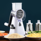 Multifunctional Vegetable Cutter & Slicer, Kitchen Shredder Speed Mandolin Slicer Nuts Grinder with Handle and Drum Blades for Cheese, Vegetable, Walnuts, Chocolate, Potato, Carrot