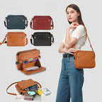 Crossbody Leather Shoulder Bags and Clutches, Purse With Built Multiple Compartments