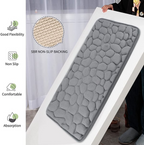 Cobblestone Embossed Bathroom Bath Mat, Memory Foam Bath Mat, Non-Slip Bathroom Floor Mats