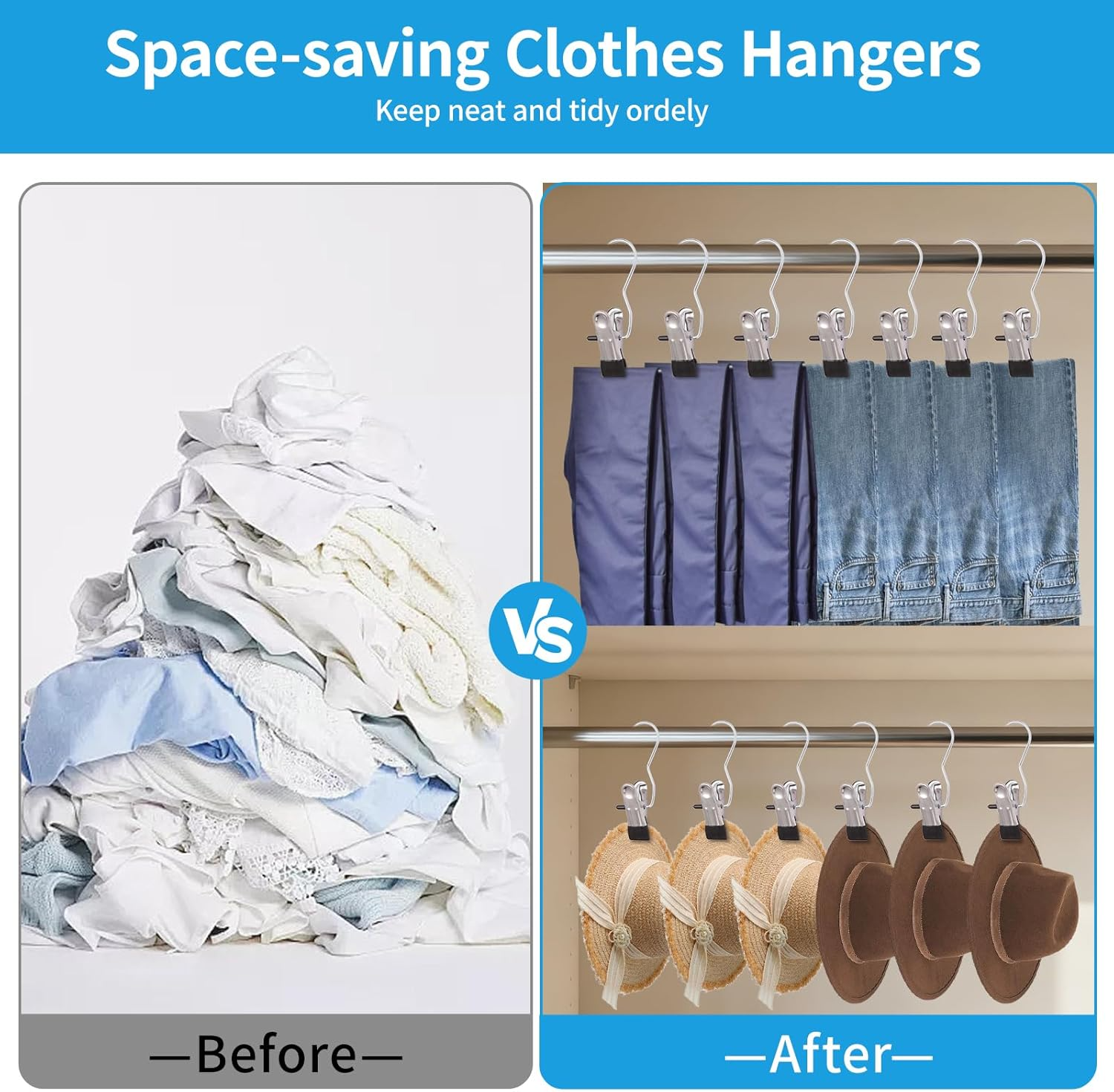 Laundry Hook Hanger Clips, Heavy Hanger Clips for Closet, Laundry Hooks Hanging Clips with, Clothespin for Clothes Pants