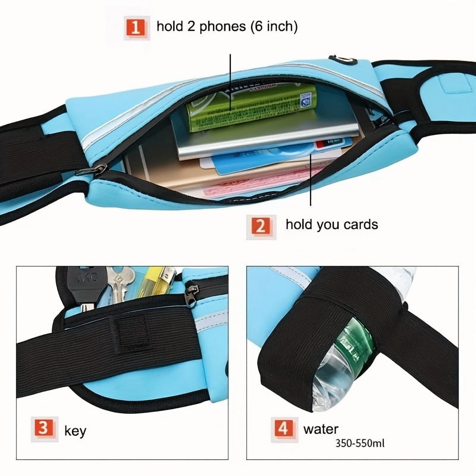 Portable Outdoor Waterproof Belt Bag, Unisex Phone Holder Running Belt