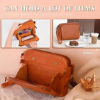 Crossbody Leather Shoulder Bags and Clutches, Purse With Built Multiple Compartments