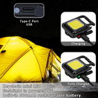 Rechargeable COB Waterproof Portable LED Work Light, High Lumen Super Bright LED Work Light with Magnet