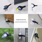 Foldable Grabber With 360° Swivel Clip, Foldable Reacher Grabber Pickup Tool with 360° Rotating Jaw & Magnet