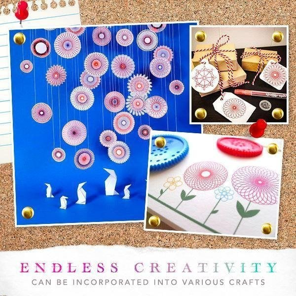 Spirograph Geometric Ruler Set, Drawing Art Toy Students Geometric Spiral Stationery Tool