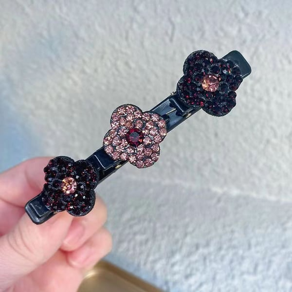 Sparkling Crystal Stone Braided Hair Clips, Braided Hair Clips for Women and Girls