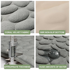 Cobblestone Embossed Bathroom Bath Mat, Memory Foam Bath Mat, Non-Slip Bathroom Floor Mats