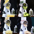 Multifunctional Vegetable Cutter & Slicer, Kitchen Shredder Speed Mandolin Slicer Nuts Grinder with Handle and Drum Blades for Cheese, Vegetable, Walnuts, Chocolate, Potato, Carrot