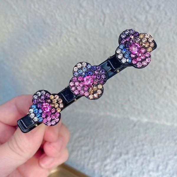 Sparkling Crystal Stone Braided Hair Clips, Braided Hair Clips for Women and Girls