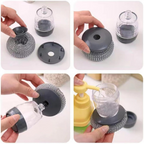 Kitchen Soap Dispensing Palm Brush, Add Liquid Multifunctional Dishwashing Brush Kitchen Cleaning Tool