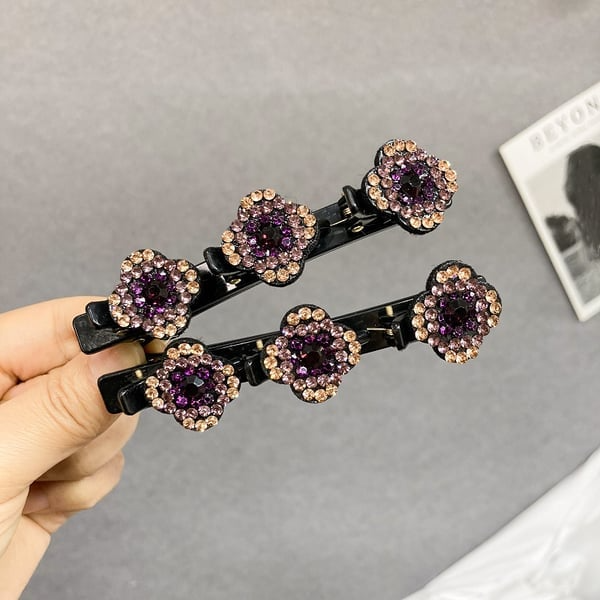 Sparkling Crystal Stone Braided Hair Clips, Braided Hair Clips for Women and Girls