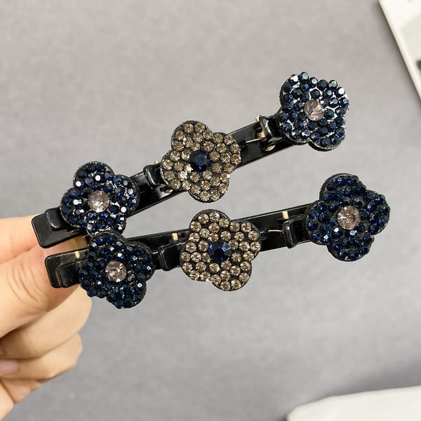 Sparkling Crystal Stone Braided Hair Clips, Braided Hair Clips for Women and Girls