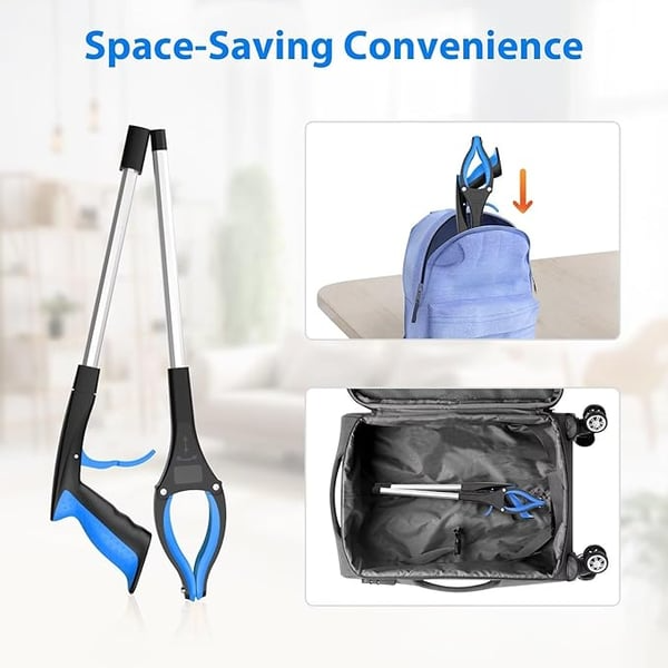 Foldable Grabber With 360° Swivel Clip, Foldable Reacher Grabber Pickup Tool with 360° Rotating Jaw & Magnet