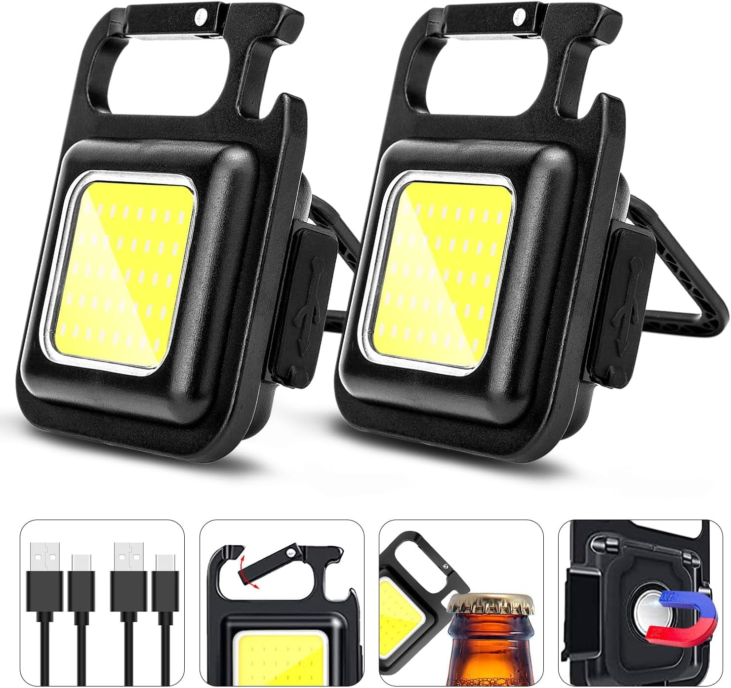 Rechargeable COB Waterproof Portable LED Work Light, High Lumen Super Bright LED Work Light with Magnet