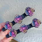 Sparkling Crystal Stone Braided Hair Clips, Braided Hair Clips for Women and Girls
