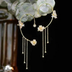 Butterfly Tassel Style Zircon Earrings for Women No Piercing Zircon Butterfly Ear Clip
