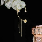Butterfly Tassel Style Zircon Earrings for Women No Piercing Zircon Butterfly Ear Clip