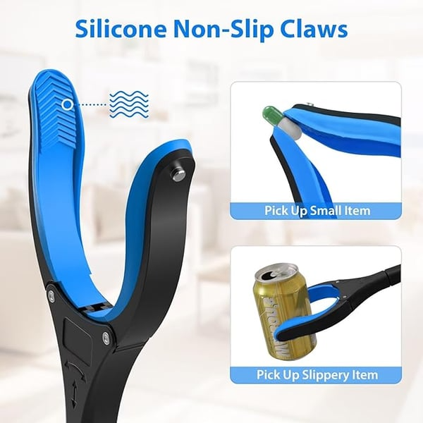 Foldable Grabber With 360° Swivel Clip, Foldable Reacher Grabber Pickup Tool with 360° Rotating Jaw & Magnet