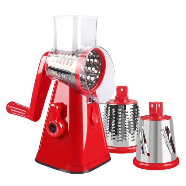 Multifunctional Vegetable Cutter & Slicer, Kitchen Shredder Speed Mandolin Slicer Nuts Grinder with Handle and Drum Blades for Cheese, Vegetable, Walnuts, Chocolate, Potato, Carrot